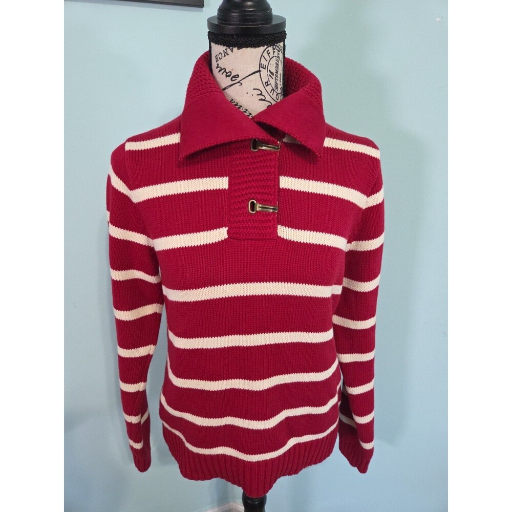 Lauren Jeans Co Ralph Lauren Sweater Long Sleeve Striped Red Women’s medium